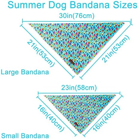 Summer Dog Bandana, Hawaii Bandana for Small Medium Dog, Cute Blue Puppy Bandana, Cotton Adorable Pet Triangle Bid Scarf Kerchief for Girl Boy Dogs or Cats
