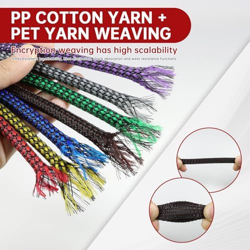 Expandable Braided Cable Sleeve, PP Yarn + PET Braided Expandable Sleeving Cable Management Protection High Density PET Wire Cover Sheath for Cables (Brown Black, 12mm (15/32")-19ft)