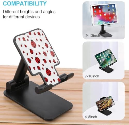 Desktop Foldable Ladybug Red Black Dots White Smartphone Stand