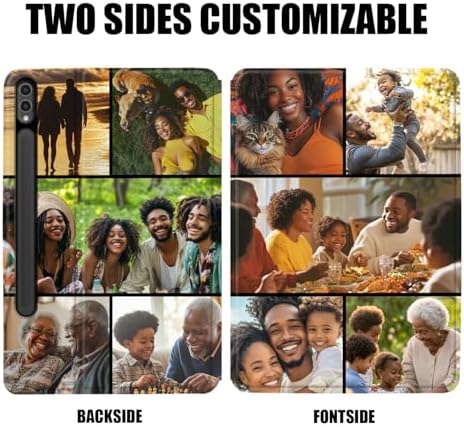 Custom Photo Personalized Flip Case for Samsung Galaxy Tab S9+/S9 Plus 12.4 inch(2023),Model Code: SM-X810/X816B, Samsung Galaxy Tablet Customized Picture Text Leather Stand Cover Protective Case