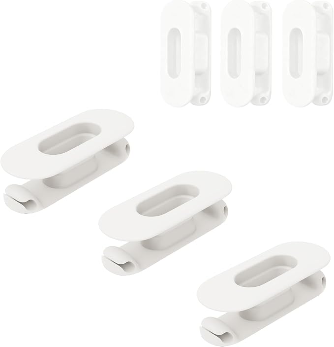 6 Pack Cord Organizer for Kitchen Appliances, Milky White | Upgraded Stackable Silicone Adhesive Cable Management Wrap Holder, for Mixer Blender Air Fryer Pressure Cooker Coffee Maker