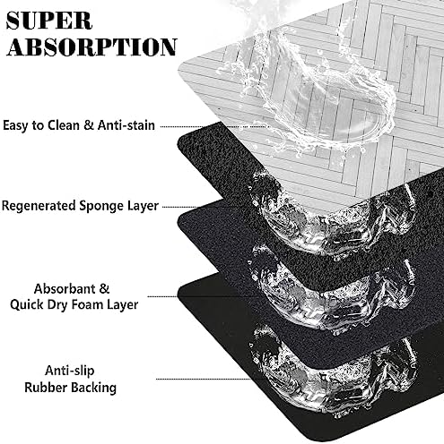 Dog Food Mats for Floors Absorbent, Pet Cat Food Mat - Quick Dry Dog Bowl Mats for Food and Water, Eco-Friendly Boho Pet Supplies