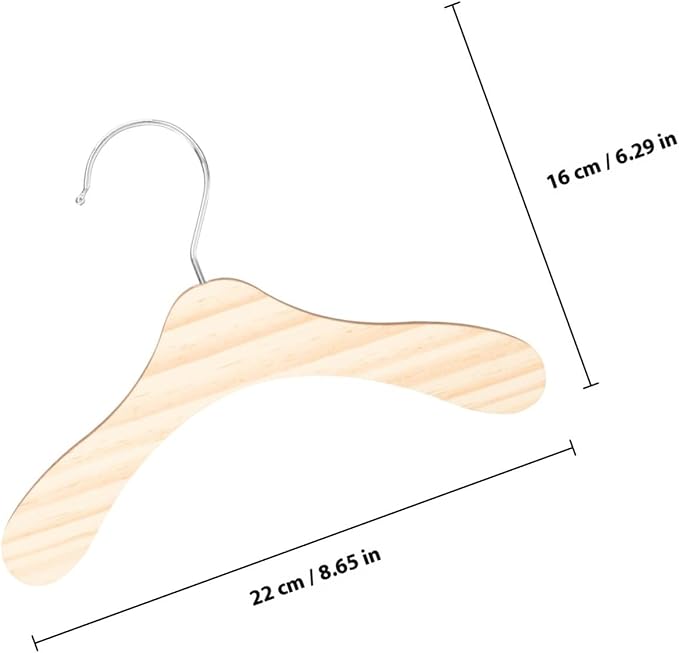 Levemolo 10pcs Solid Wood Pet Clothes Hangers 8.66 Inch Small Dog and Cat Portable Wooden Hangers Household Daily Use Replacement Pet Clothing Organizer