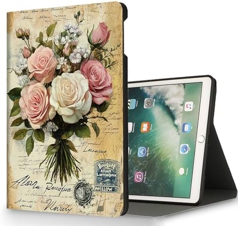 for Microsoft Surface Pro 8-13" 2021 Tablet Case,Auto Wake/Sleep,Adjustable Stand Protective Cover - Vintage Rose Bouquet