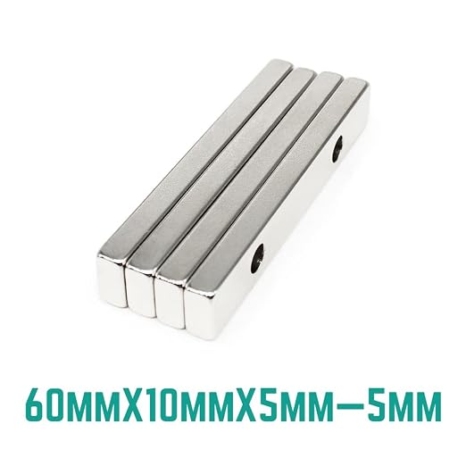 1/2/5/10/15/20PCS 60x10x5-5mm Block Magnetic Holes 5mm 60x10x5-5 Strip Neodymium 60 * 10 * 5-5 Magnets(2PCS)