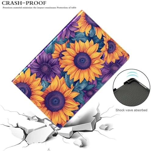 for Samsung Galaxy Tab S6 Lite 10.4" Tablet Case 2022/2020(SM-P610/P613/P615/P619),Premium Leather Folio Stand Auto Wake/Sleep,Multiple Viewing Stand,Yellow Sunflower