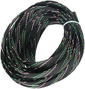 Jutagoss PET Expandable Braided Cable Sleeve, 32.8ft - 3/8 inch Multicolor Cable Management Sleeve, Wire Loom Tube Cord Protector for USB Cable, Power Cord, Audio Video and More, 1Pc