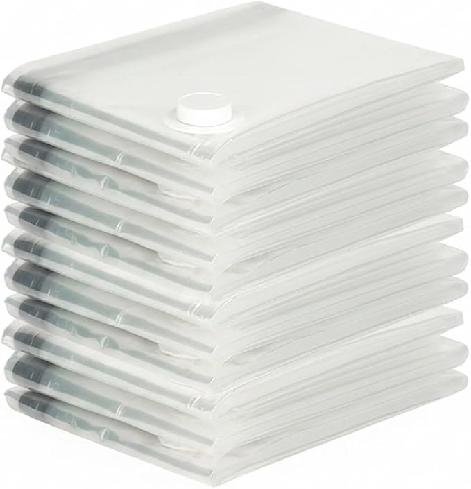 Clear Vacuum Storage Bags with Valve, Reusable Compression Saver for Bedding & Clothes, Space Saving Organizer (1 Pack)