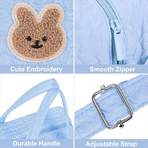 Lushandy Baby Diaper Bag Tote, Mom Bag Crossbody Diaper Bags Baby Travel Bags for Girl Pañaleras Para Bebe (Blue, Small)