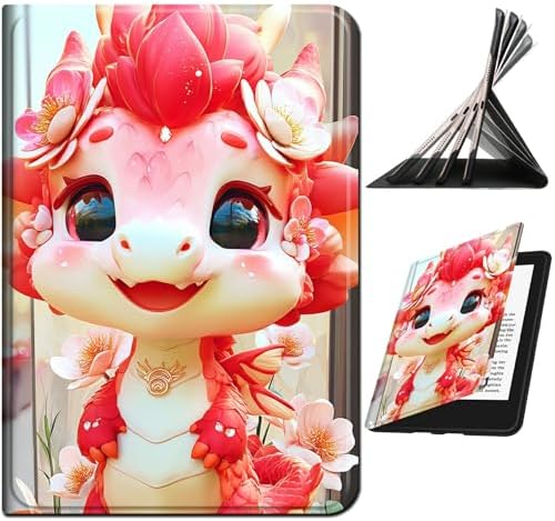 Case for Samsung Tab S10 Ultra/S9 Ultra/S8 Ultra 14.6" 2024/2023/2022 | Slim Leather Smart Cover with Multi-Angle Anti-Slip Stand [Auto Wake/Sleep] Shell for Women Men, Pink Dragon