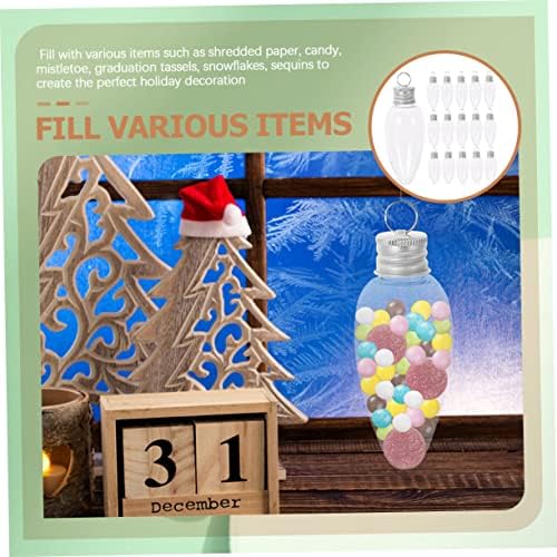 20pcs Bulb Shape Candy Containers Durable Pet Bottles for Christmas Decorations Wedding Favors Party Supplies Candy Storage for Holidays