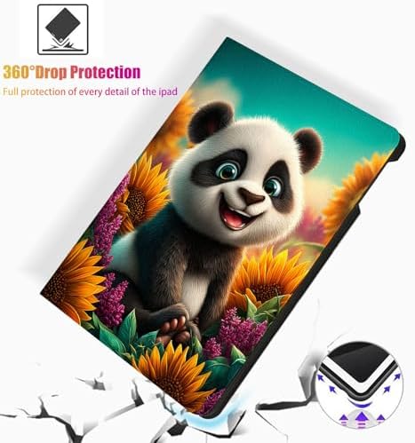 for Samsung Galaxy Tab A9 8.7 Inch 2023 Model X110/X115/X117 Tablet Case,Auto Wake/Sleep,Adjustable Stand Protective Cover - Sunflower Butterfly Art