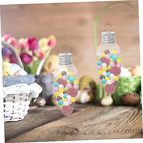 20pcs Bulb Shape Candy Containers Durable Pet Bottles for Christmas Decorations Wedding Favors Party Supplies Candy Storage for Holidays