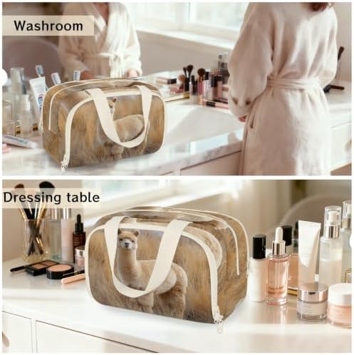 Funny Alpaca Travel Toiletry Bag for Women