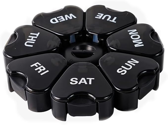Weekly Pill Organizer, 7 Day Pill Box Daily Reminder Vitamins Case | Portable Large Capacity Compartments, Travel Pill Container for Fish Oil, Medicine Supplement, Medication, Tablet, Capsule