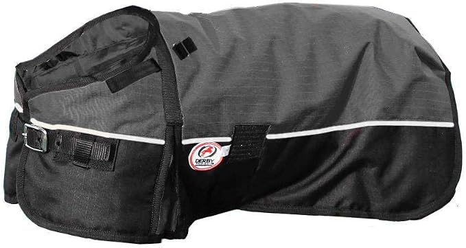 Derby Originals Horse Tough 600D Ripstop Waterproof Reflective Winter Dog Coat 150g Medium Weight, Black, 13.5"