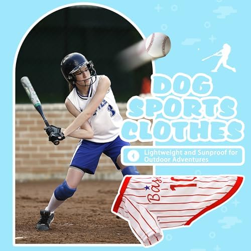 Adorable Pet Clothes: Sleeveless Tank Top Dog Shirt - Cute Striped Baseball-Style Vest in Soft Polyester for Playful Pups (Red XL)