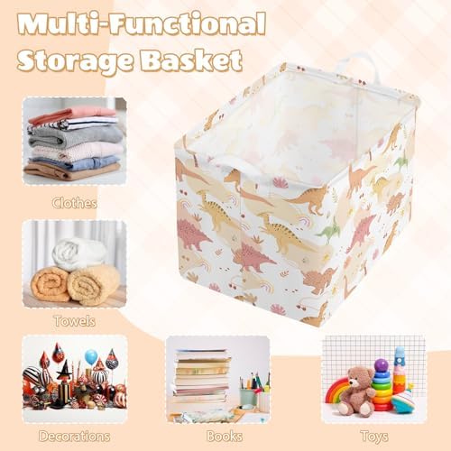 Collapsible Storage Basket Collapsible Fabric Laundry Basket with Handles | Spacious 15.7"×11.8"×11.8" size Folding Design Easy to Store Sturdy Fabric with Reinforced Handle Easy to Clean