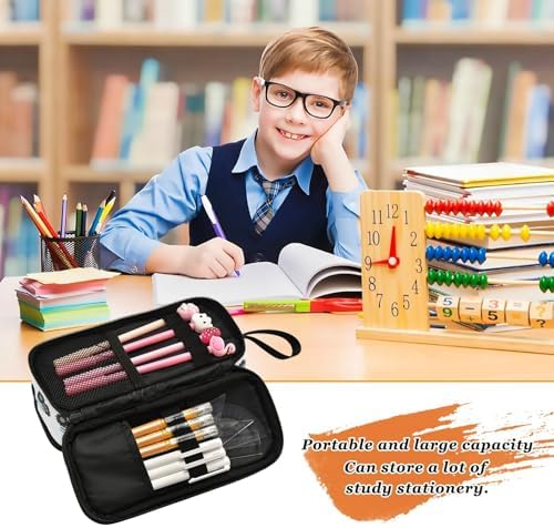 KLL Custom Large Capacity Pencil Box Man Big Pencil Cases College Lightweight truck and Cartoon Cars White