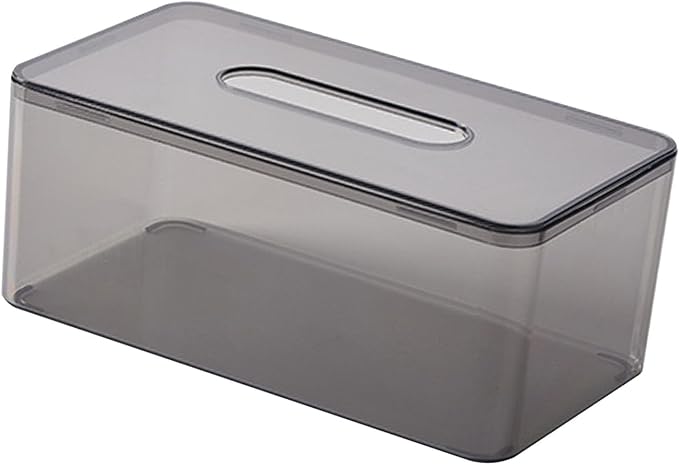 Yosoo Clear Tissue Dispenser Box Plastic Facial Tissue Napkin Organizer with Transparent Design for Living Room Office Hotel Restaurant