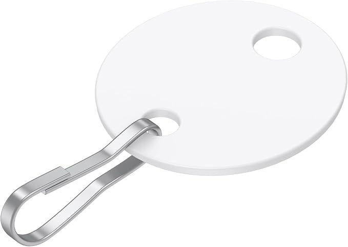 Uniclife 100 Pcs Key Tags 1 Inch Plastic Key Chain Tags with Metal Snap Hooks Double-Sided Writable White Tags Sturdy Key Item Identifiers for Home and Office