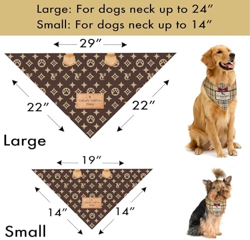 Dog Bandana Pucci Designer Fashion Clothes Scarf kercheif for Small Medium and Large Dogs. Funny Parody Gift for Girl or boy Dog Soft Durable Fabric, Adjustable tie-on Style Triangle
