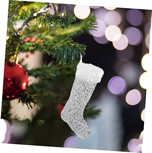1Pc Xmas Sock Pendant Candy Storage Bag Christmas Packing Sock for Holiday Decorations Craftsmanship for Candy and Design