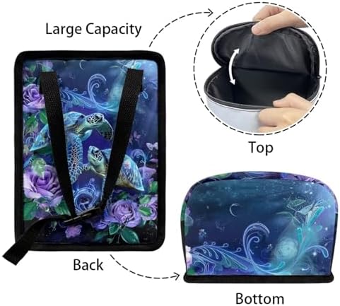 DISNIMO Underwater Sea Turtle Car Trash Can with Lid Collapsible Reusable Car Garage Bag Trash Bin, Automotive Garbage Can,Car Accessories Interior Car Organizer Black