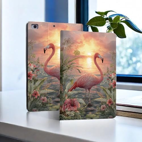 for Microsoft Surface Go 4/3/2/1-10.5" 2021 Tablet Case,Auto Wake/Sleep,Adjustable Stand Protective Cover - Flamingo Sunset