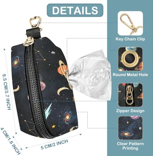 Dog Poop Bag Holder for Leashes With Zippered - Planet