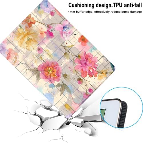for Samsung Galaxy Tab A9 Plus/A9+ 5G 11 Inch 2023 (SM-X210/X215/X216/X218) Tablet Protective Cover with Adjustable Stand and Magnetic Auto Wake/Sleep,Watercolor Floral