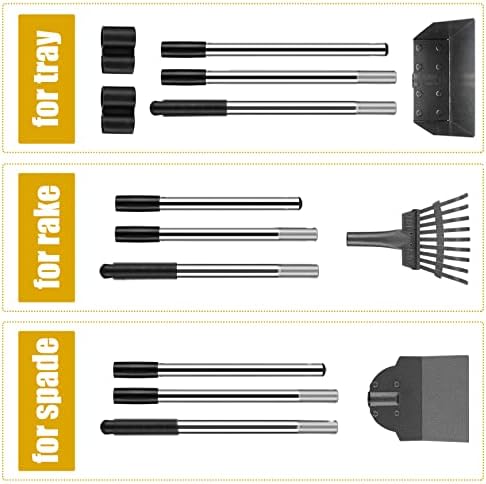 Niubya Pooper Scooper for Dogs, Metal Poop Scooper Tray and Rake Set with Adjustable Long Handle, Dog Pooper Scooper for Pet Waste Removal