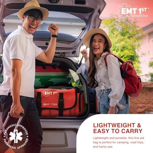 EMT 1st Emergency First Aid Kit Empty Compact EMT Bag for Car, Home Travel | Emergency Responder Compact Medical Kit Bag for first Aid supplies - Emergency Preparedness