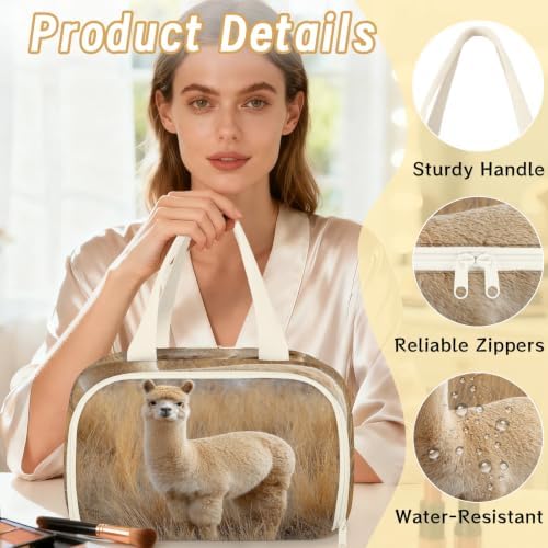 Funny Alpaca Travel Toiletry Bag for Women