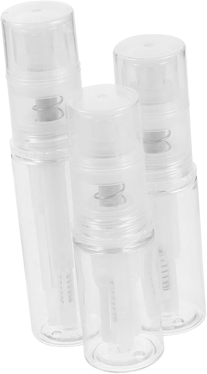 Powder White Spray 3pcs 18ml 14ml Bottle Refillable Portable 25ml | Pet Body with Pp Nozzle, Precise Dispensing Control, Compact 11.00cm 9.50cm 8.80cm Sizes for Barber Shop Use