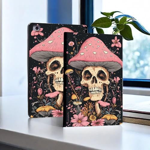 for Microsoft Surface Pro 11/10/9-13" 2024/2022 Tablet Case,Auto Wake/Sleep,Adjustable Stand Protective Cover - Skull Mushroom Flower