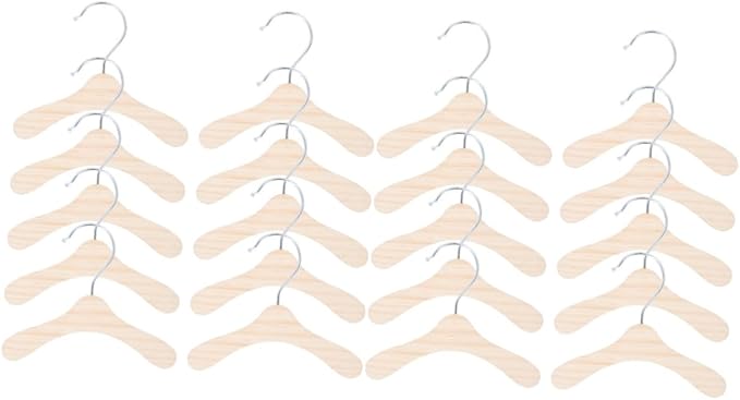 Luxshiny 20pcs Wooden Dog Clothes Hangers Pet Apparel Rack for Organizing Pet Clothing Lightweight Solid Design for Easy Use and Storage