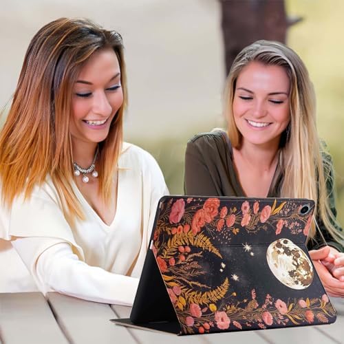 for Samsung Galaxy Tab S9 Plus/S9 FE Plus 5G 12.4 Inch 2023 Tablet Case,Premium Leather Folio Stand Auto Wake/Sleep,Multiple Viewing Stand,Moonlit Garden