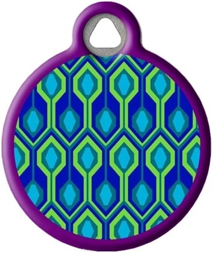 Rain Song Lupine Pattern Personalized Pet ID Tag for Dogs and Cats, Silent Polymer Coated Stainless Steel Nametag with Customized Identification Information, Small .875" Diameter