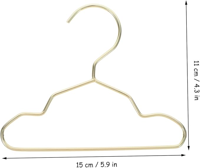 ORFOFE 10pcs Gold Pet Hangers Mini Dog Hangers for Clothes Metal Pet Small Cat Portable Dog Supplies