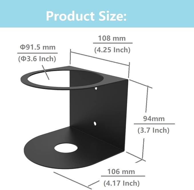 1 Spray Bottle Holder, Steel Wall Mount Storage Organizer | Heavy Duty for All-Purpose at Garage and Home (SBH-1B1Pc)