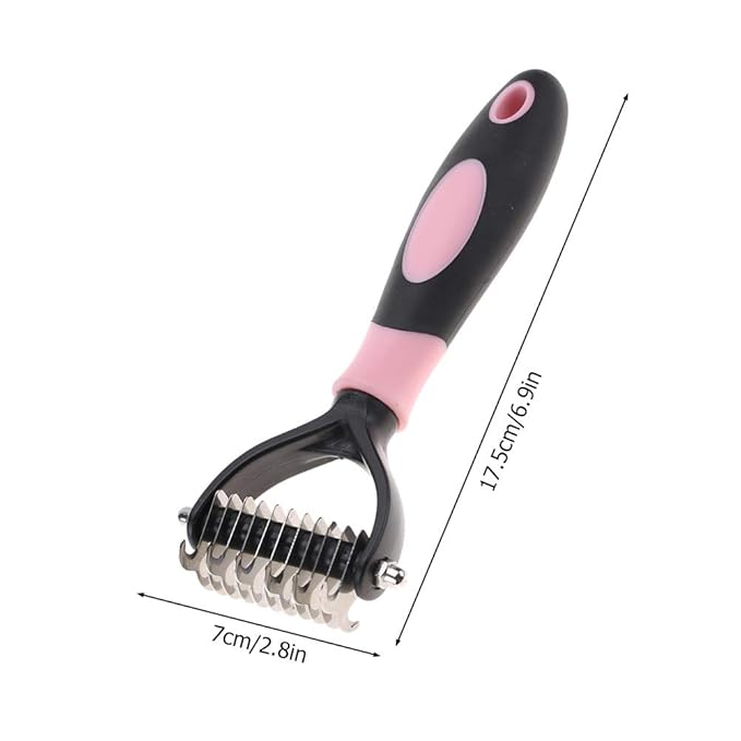 Deshedding Dog Brush, Cat Brush Dog Brush for Shedding Dog Rake Double Sided Undercoat Rake Comb for Detangling, Deshedding Pet Grooming Brush for Small, Medium Dogs and Cats