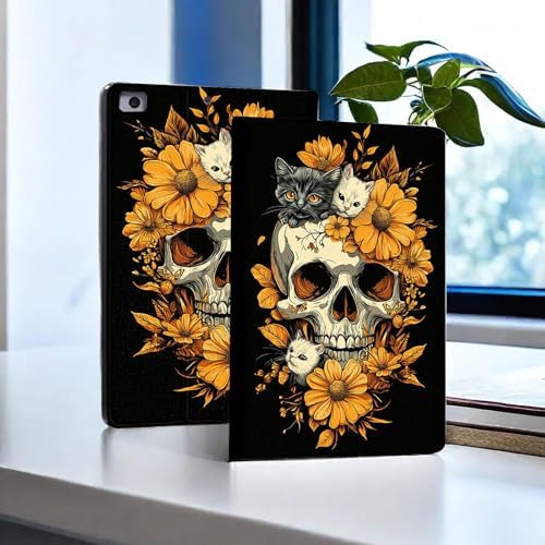 for Microsoft Surface Pro 8-13" 2021 Tablet Case,Auto Wake/Sleep,Adjustable Stand Protective Cover - Skull Cat