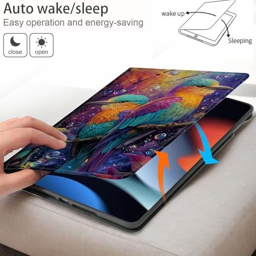 Bxgolkgd Tablet Case for Samsung Galaxy Tab A 8.4 Inch 2020(SM-T307),Shockproof Stand Cover with Heat Dissipation,Auto Wake/Sleep Function,Colorful Parrot