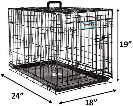 Precision Pet Products Two Door Provalue Wire Dog Crate, 42in | 5 Point Locking System for Pets 70 to 90 lbs, Folds Flat, No Assembly