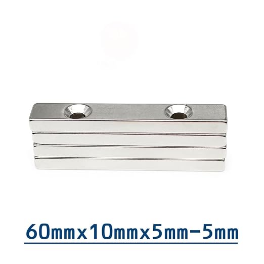 1/2/5/10/15/20PCS 60x10x5-5mm Block Magnetic Holes 5mm 60x10x5-5 Strip Neodymium 60 * 10 * 5-5 Magnets(20PCS)