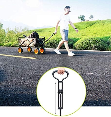 Folding Wagon, Garden Trolley Capacity 60 Kg, Portable Garden Cart with 4 Wheels, for Transport Garden Tools, Pets, Travel, Camping, Concerts, Beaches