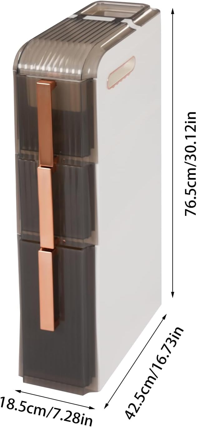 Storage Cabinet with 3 Drawers Slim Floor Standing PP Bathroom Organizer | Slim design fits tight corners – semi-transparent drawers protect from dust – 4 smooth-rolling wheels included