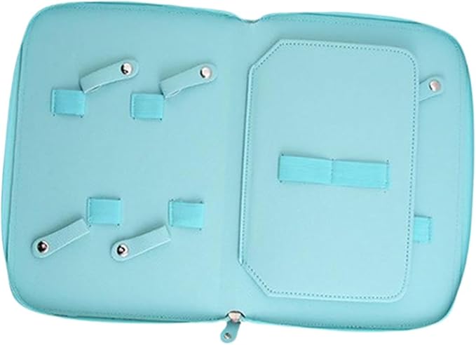 Pet Grooming Tool Storage Case Dog or Cat Grooming Supplies Dog Grooming Bag Portable PU Leather Storage Organizer Suitable for Professional Pet, Blue