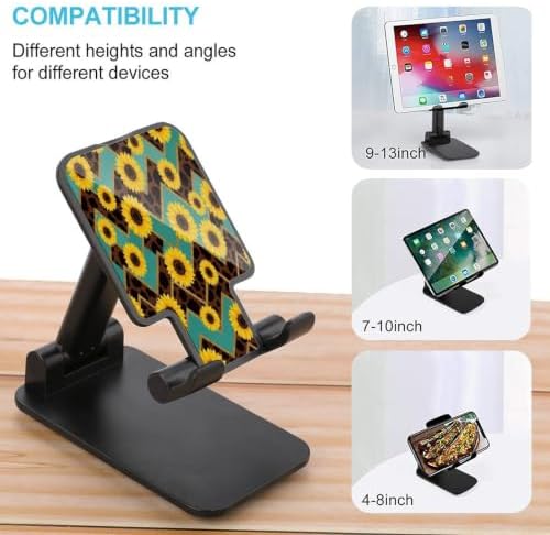 Lightweight Western Sunflower Yellow Cell Phone Holder for Desk | Adjustable Height And Angle, Mobile Stand, Compatible with 4"-13" Smartphones Tablet